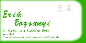 erik bozsanyi business card