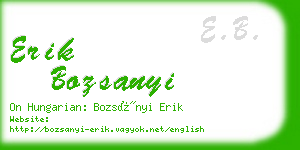 erik bozsanyi business card